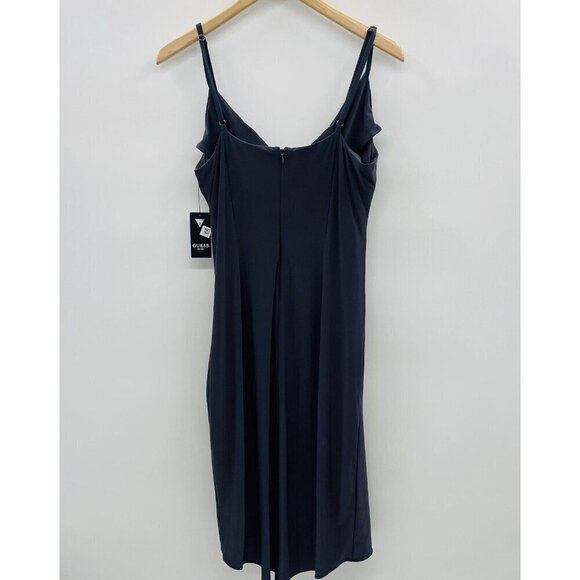 Guess Womens Size 14 Faux Wrap Cowlneck Slip Dress in Slate Gray Stretch $108 - Picture 4 of 8